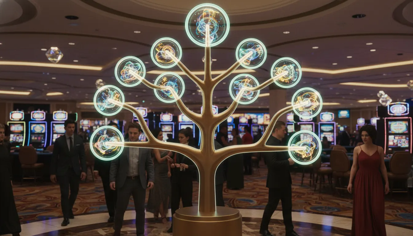 Visual decision tree showing casino game odds and probability calculations with branching choices