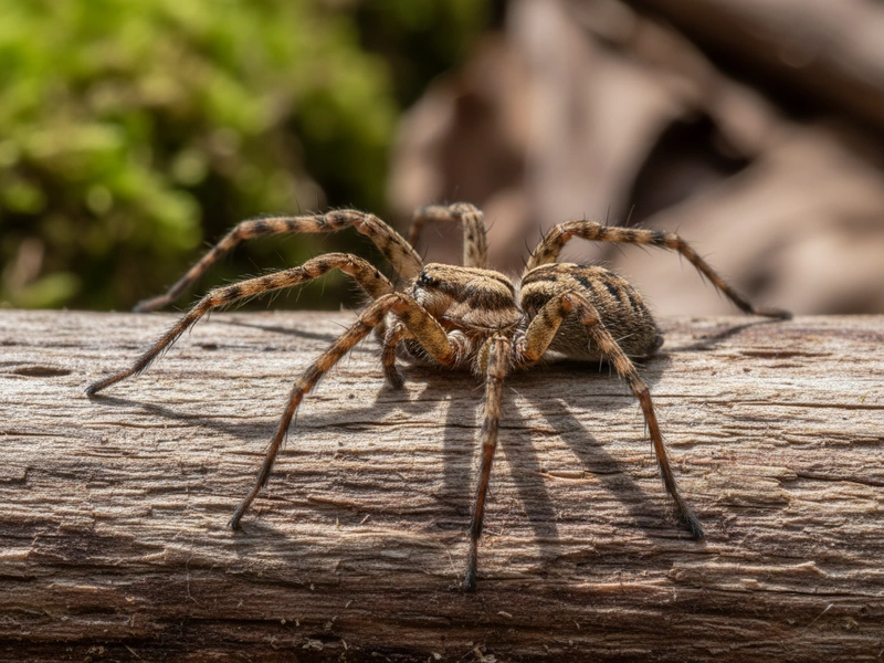 Hobo spider displaying characteristic brown coloring and leg banding patterns