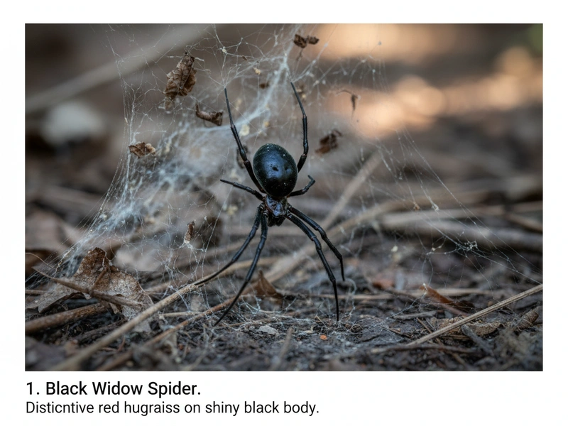 Visual guide showing different venomous spider species for identification